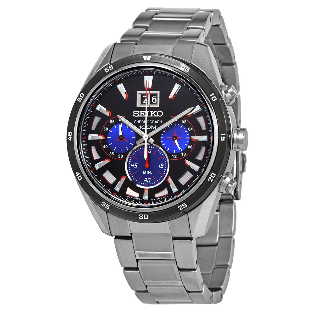 Seiko Criteria Chronograph Quartz Black Dial Men's Watch SPC211P1