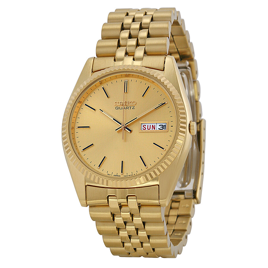 Seiko Day And Date Dress Gold Dial Men s Watch SGF206 029665042811 