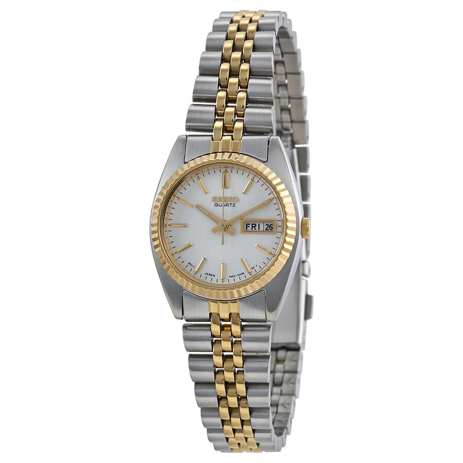 Seiko Day Date Dress White Dial Ladies Watch SWZ054