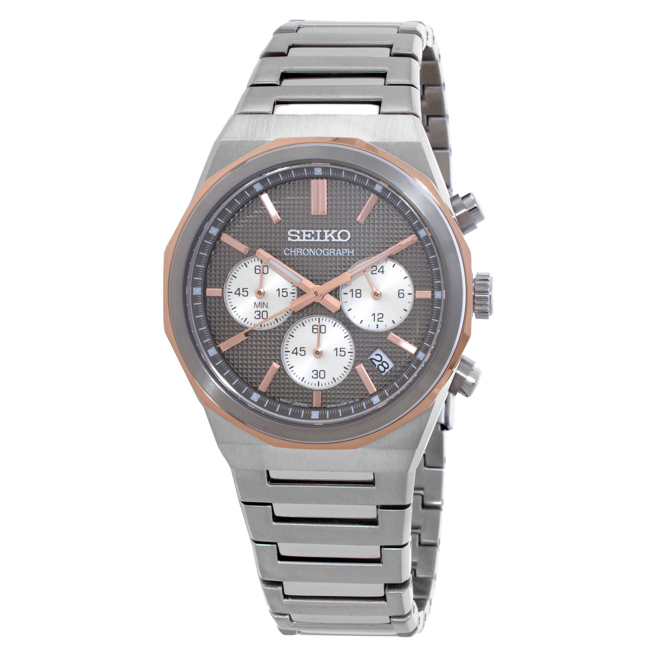 Seiko Essentials Chronograph Quartz Grey Dial Men's Watch HGK002P1