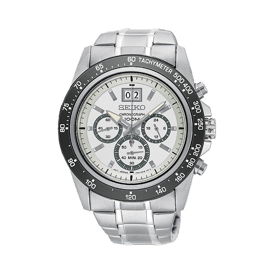 Seiko Essentials Chronograph Quartz White Dial Men's Watch SPC241