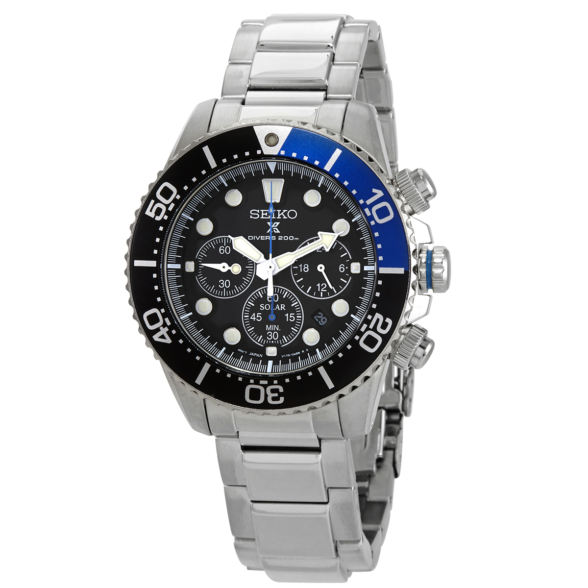 Seiko Prospex Chronograph Black Dial Batman Bezel Men's Watch SSC781P1  SSC781P1 4954628236999 - Seiko, Stainless Steel - Jomashop