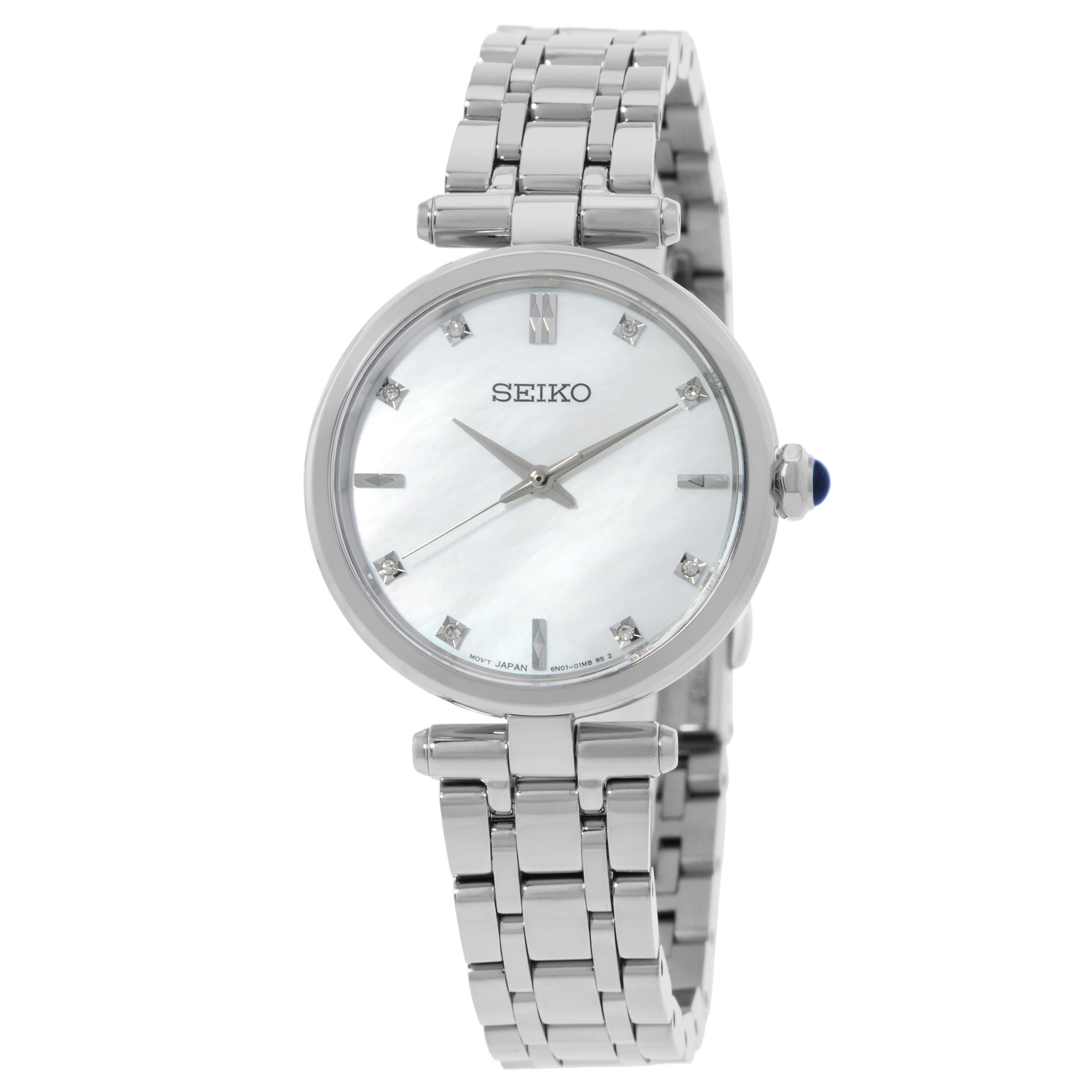 Seiko Quartz Diamond Mother of Pearl Dial Ladies Watch HGH005P1
