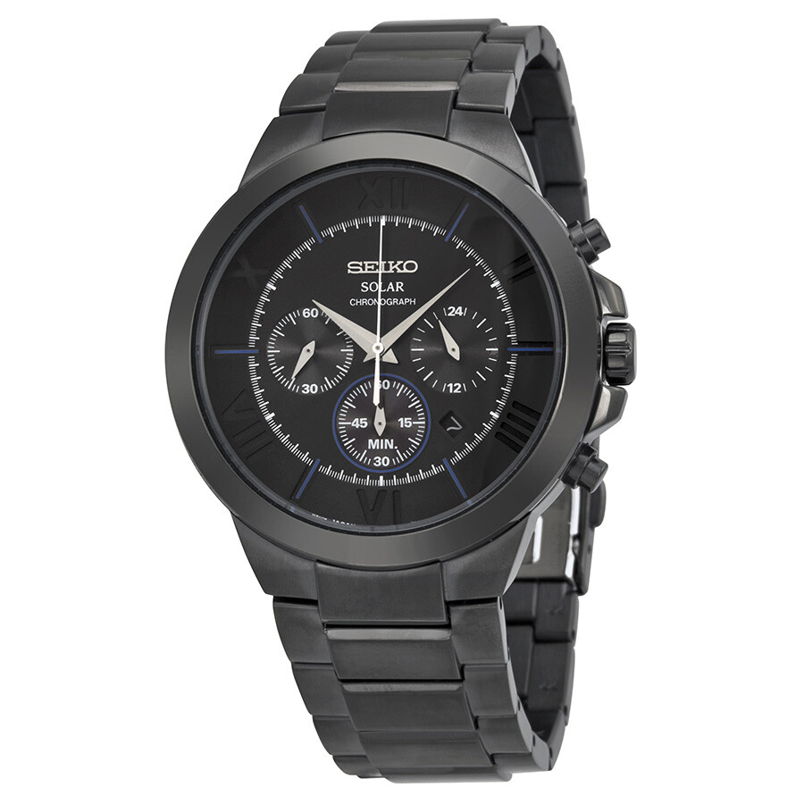 OZOZSEIKO SOLAR CHRONOGRAPH ブラック Seiko Solar Men's Black Watch - SSC139 for sale online | eBay