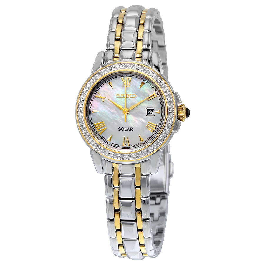 Seiko Solar Mother of Pearl Dial Two-tone Ladies Watch Seiko Solar Mother of Pearl Dial Two-tone Ladies Watch