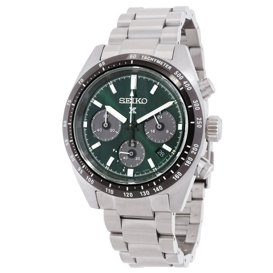 Seiko Speedtimer Chronograph Quartz Green Dial Men's Watch