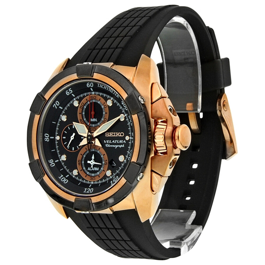 Seiko Velatura Chronograph Tachymeter Rose Goldtone Men's Watch SNAE76