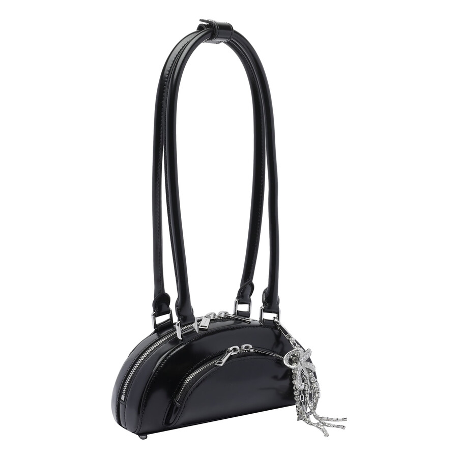 Self-portrait Bow Charm Shoulder Bag In Black