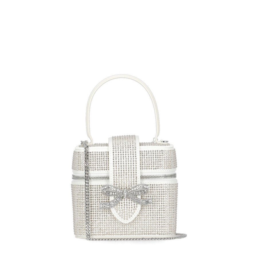 Self-portrait Rhinestone Vanity Bag In White