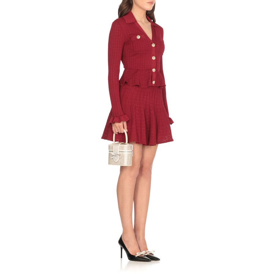 Self-portrait Rhinestone Vanity Bag In White