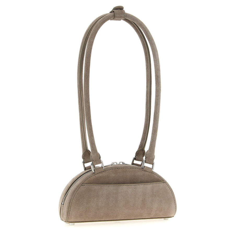 Self-portrait Suede Mini With Charm Shoulder Bag In Gray