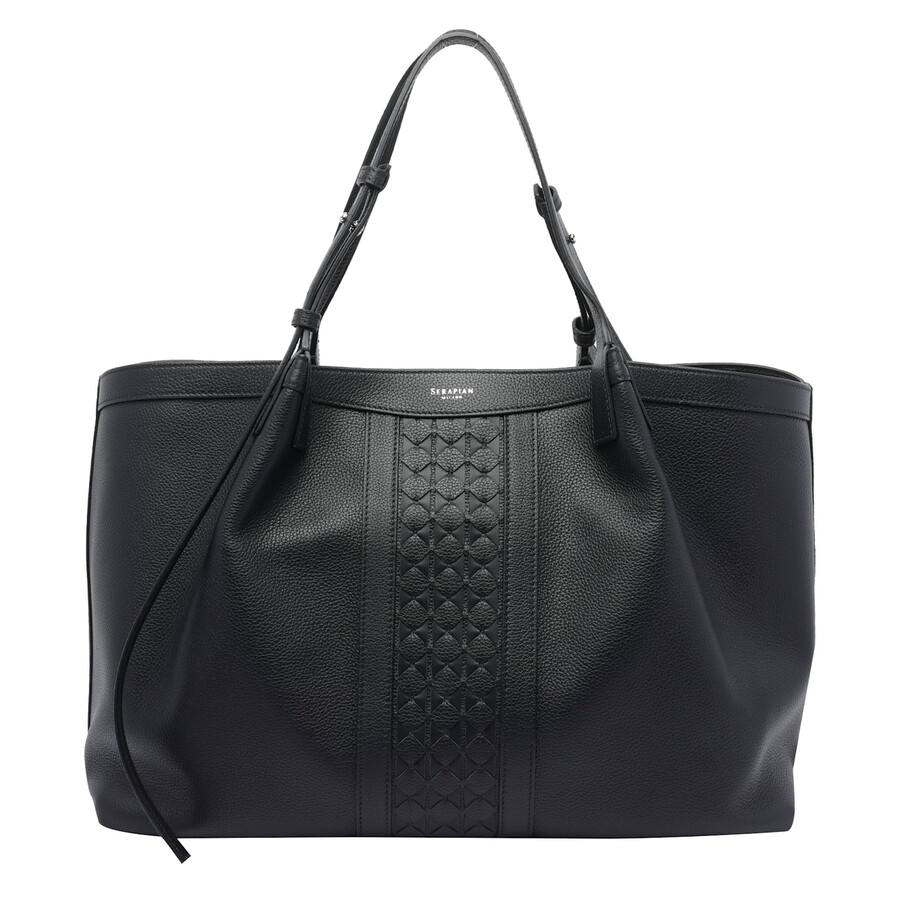 Serapian Woven-detail Shoulder Bag In Black