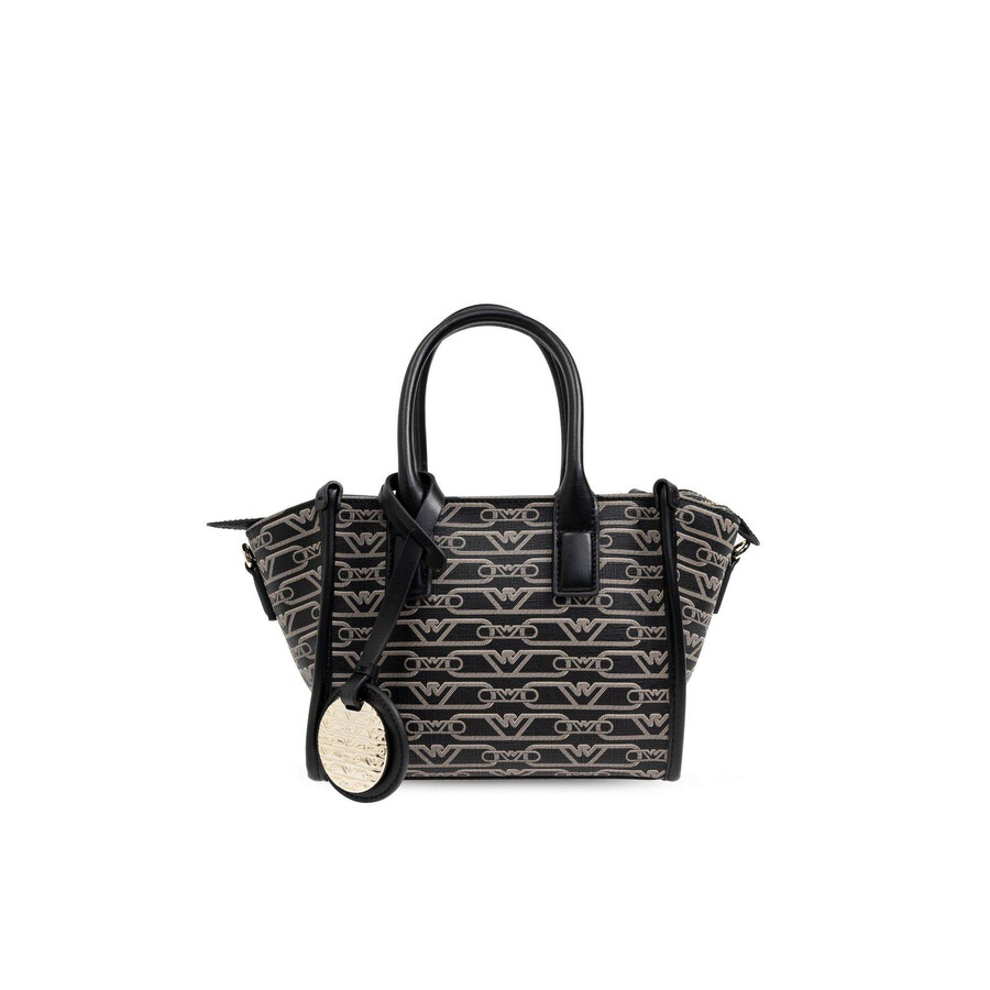 Emporio Armani Shoulder Bag With Monogram  In Black