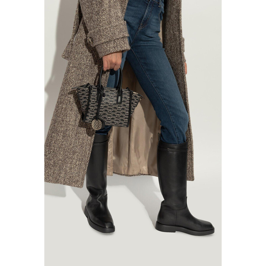 Emporio Armani Shoulder Bag With Monogram  In Black