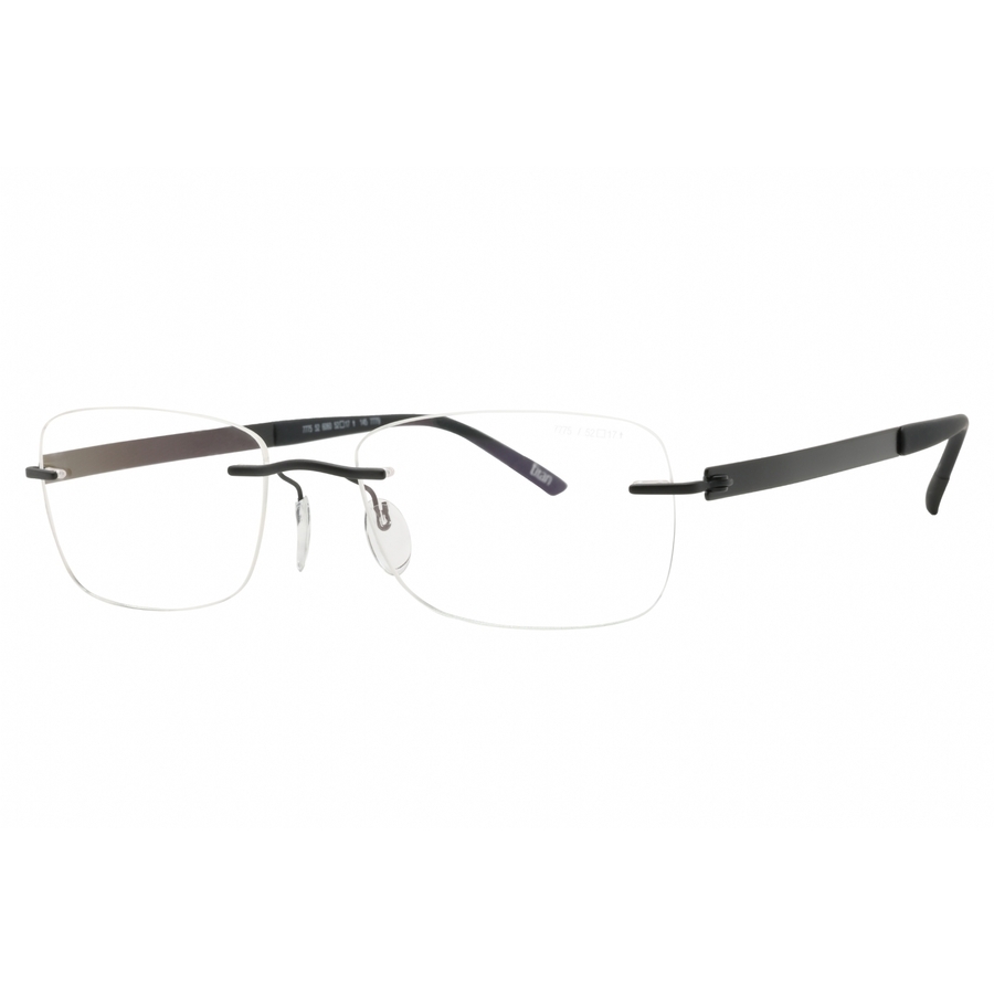 Silhouette Unisex Black Rectangular Eyeglass Frames Titanimpessions777552