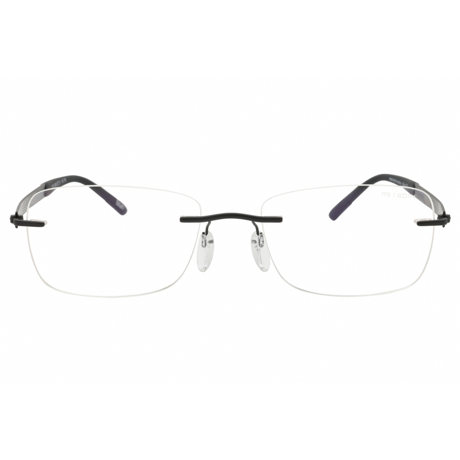Silhouette Unisex Black Rectangular Eyeglass Frames Titanimpessions777552