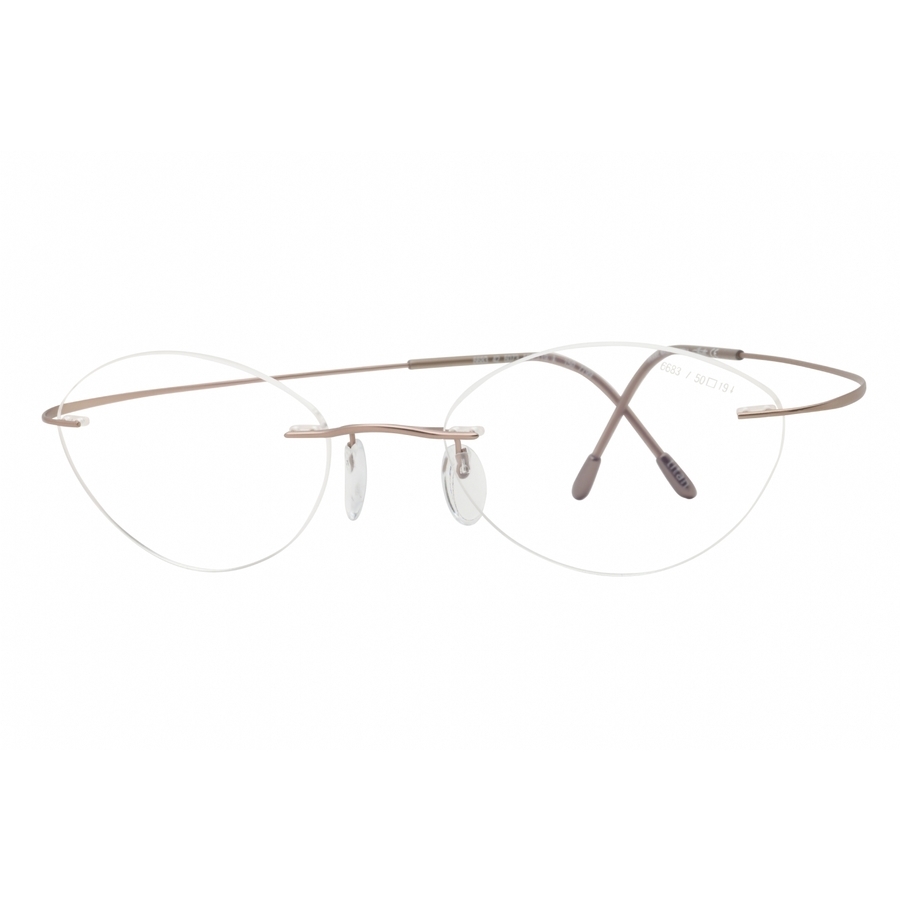 Silhouette Unisex Gold Tone Oval Eyeglass Frames Titanminimalartthemustcollection6683