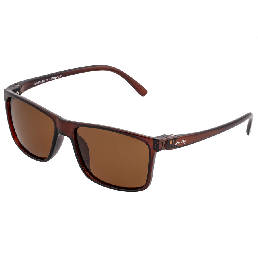 Simplify Unisex Ssu123 54 X 39mm Polarized Sunglasses In Brown