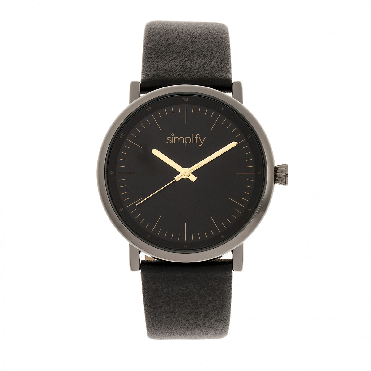 Simplify The 6200 Black Dial Black Leather Watch SIM6204