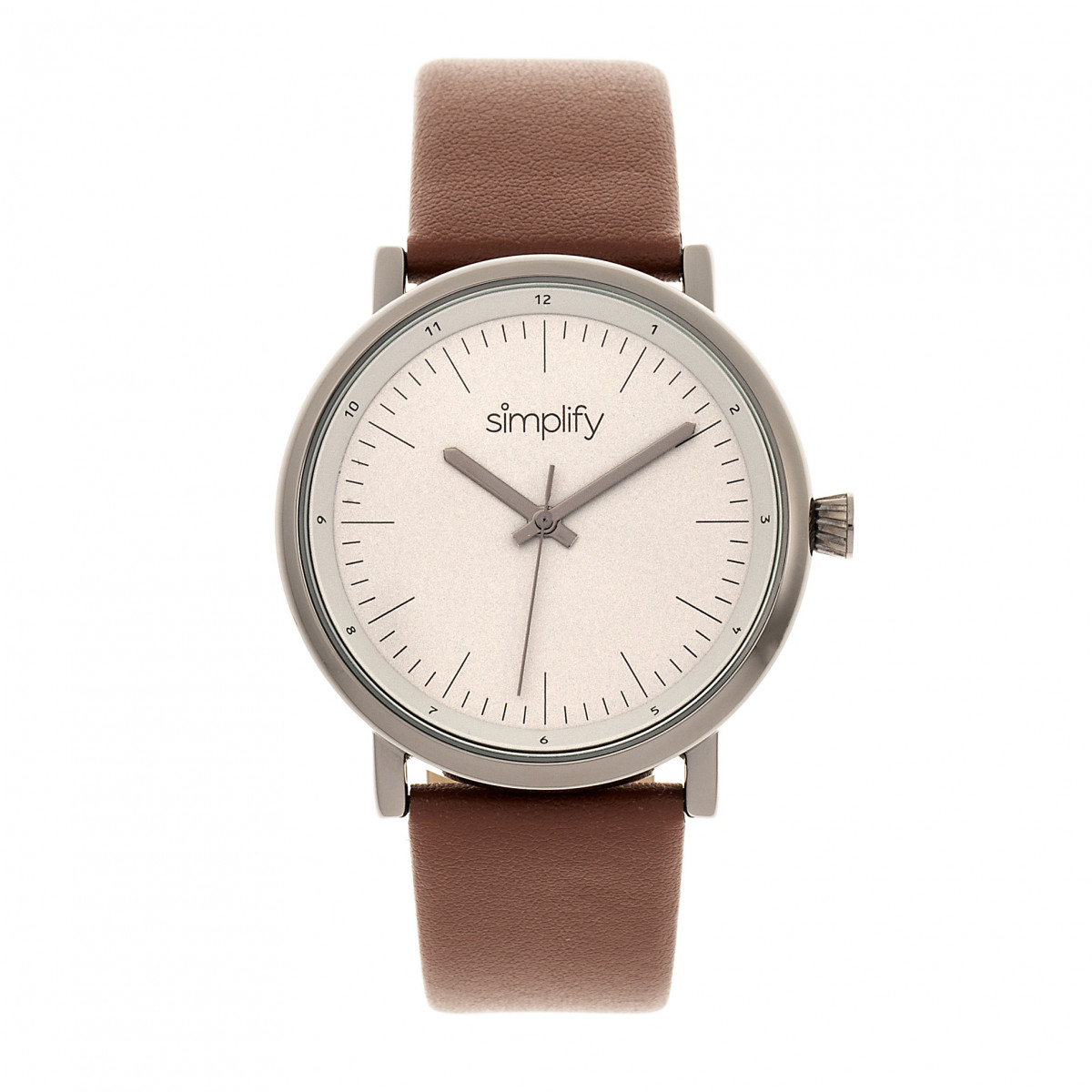 Simplify The 6200 Grey Dial Brown Leather Watch SIM6205