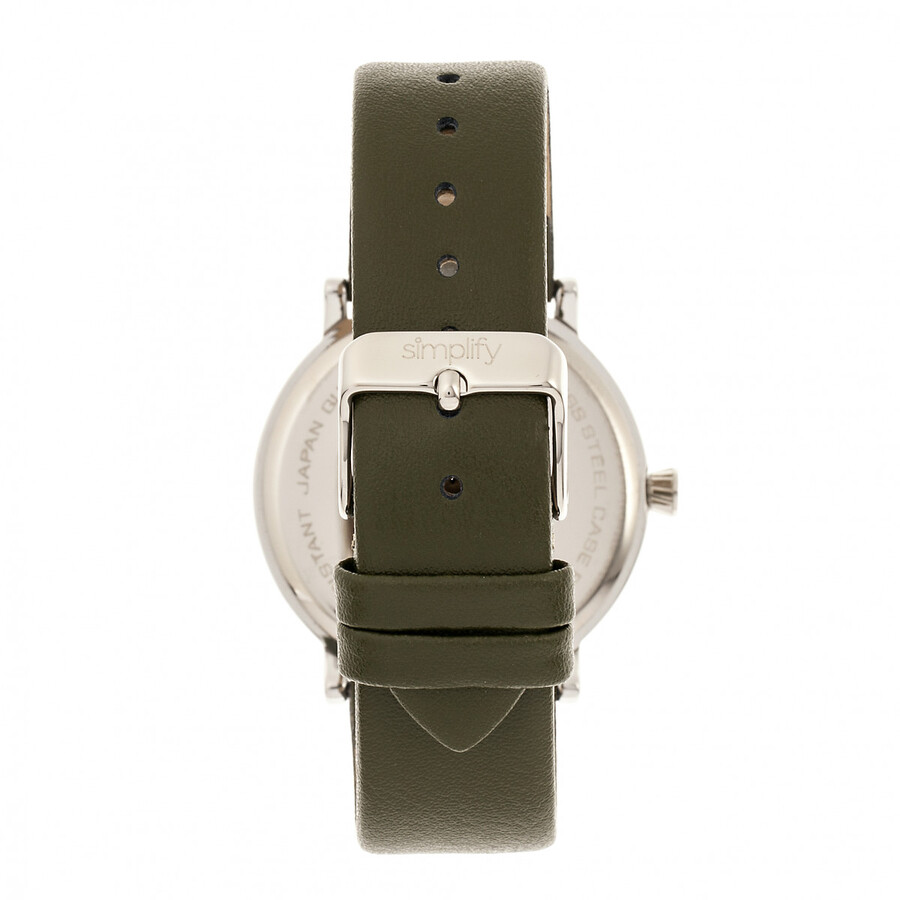  The 6200 White Dial Olive Leather Watch 