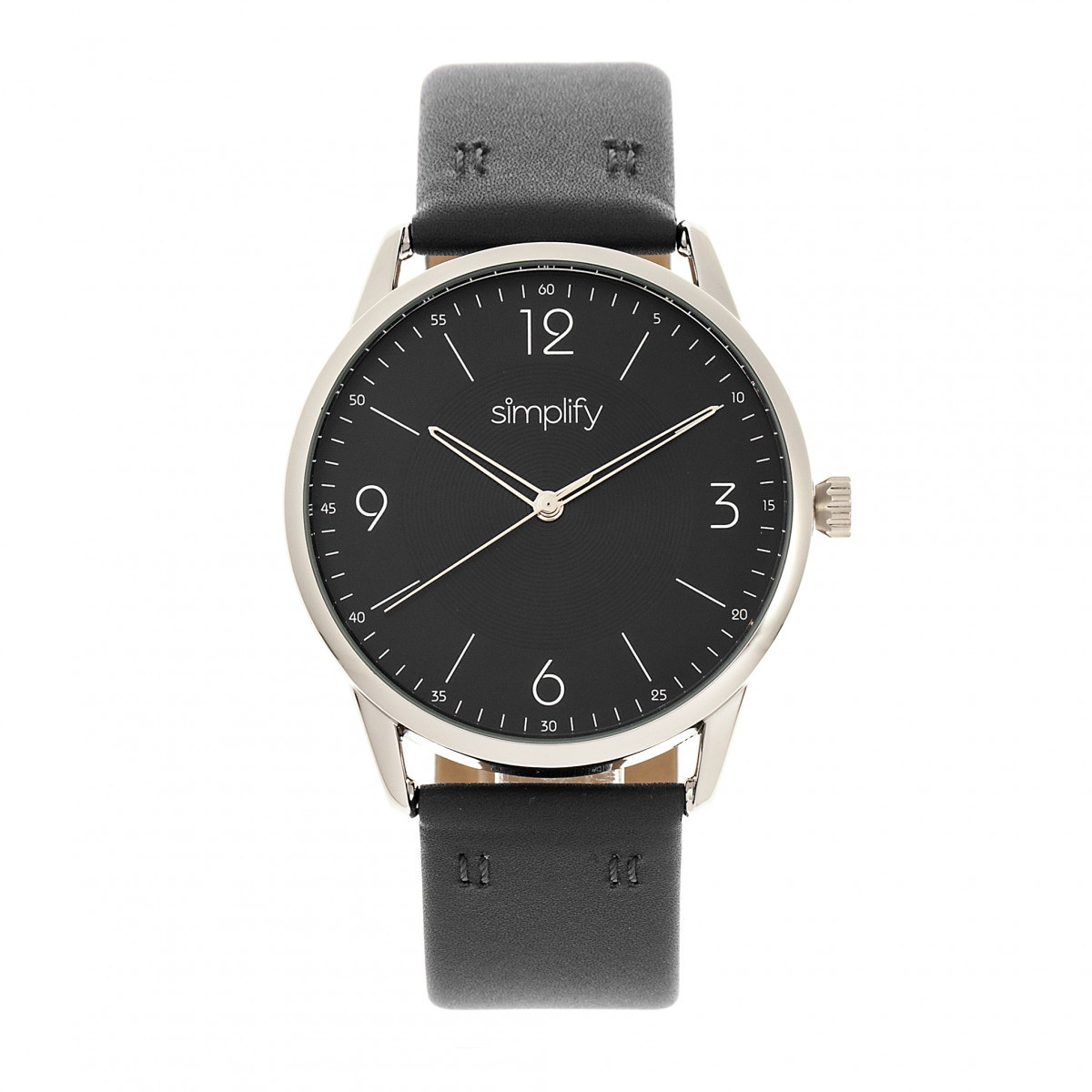 Simplify The 6300 Black Dial Black Leather Watch SIM6303