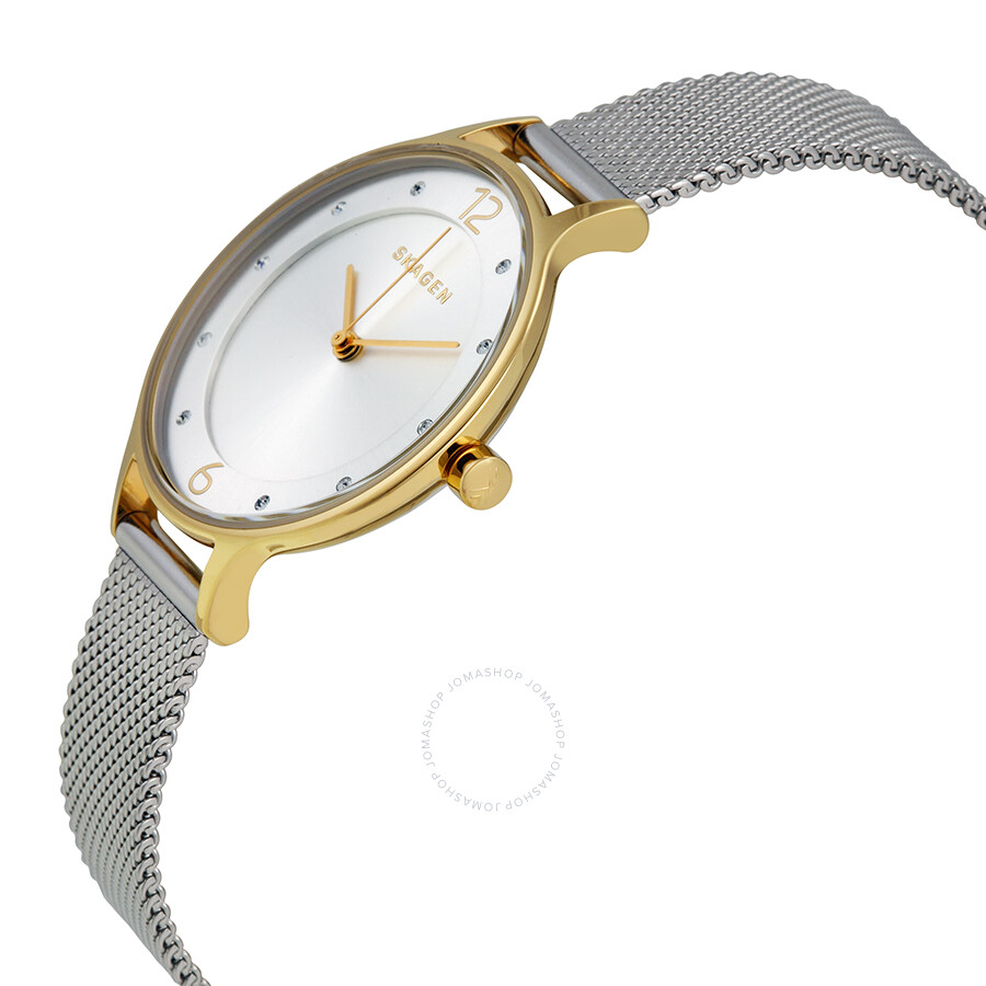 Shop Skagen Anita Silver Dial Ladies Watch Skw2340 In Gold Tone / Silver