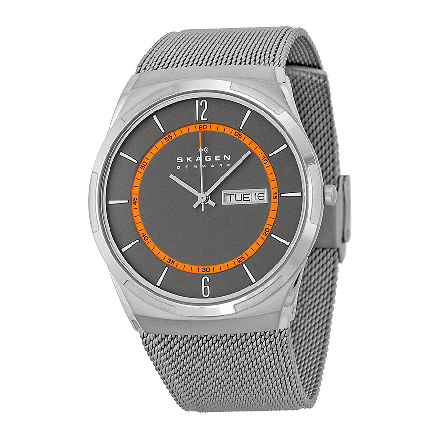 Shop Skagen Melbye Grey Dial Grey Mesh Men's Watch Skw6007 In Gray / Grey / Tan