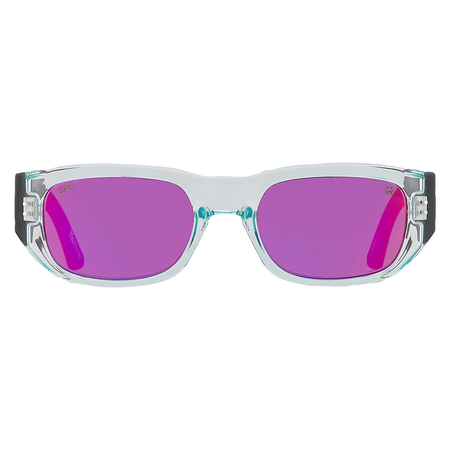 Spy Genre Happy Gray With Purple Spectra Mirror Rectangular Unisex Sunglasses 6700000000136