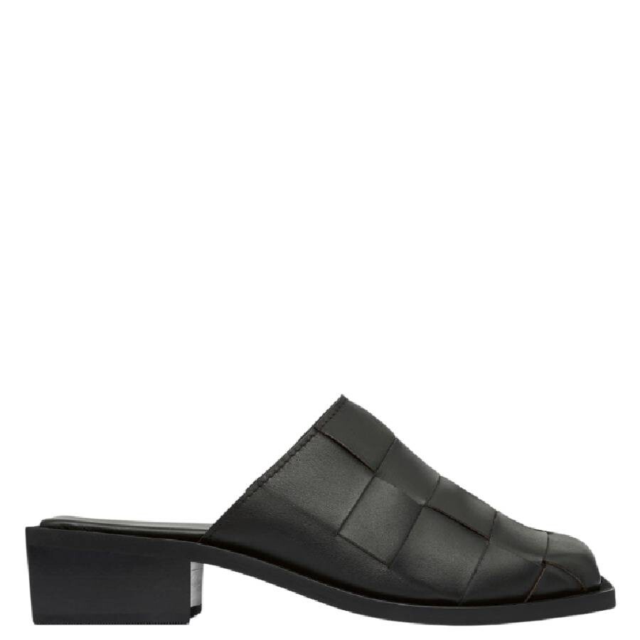 St Agni 40 Woven Leather Mules In Black