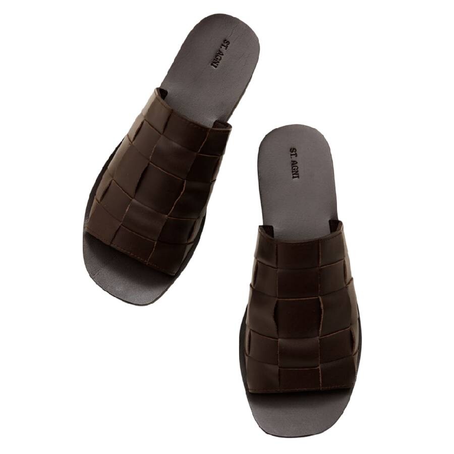 St Agni Woven Flats Chocolate In Brown