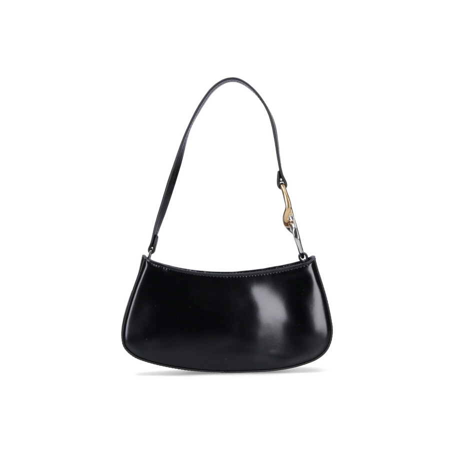 Staud Ollie Calfskin Chain Link Shoulder Bag In Black
