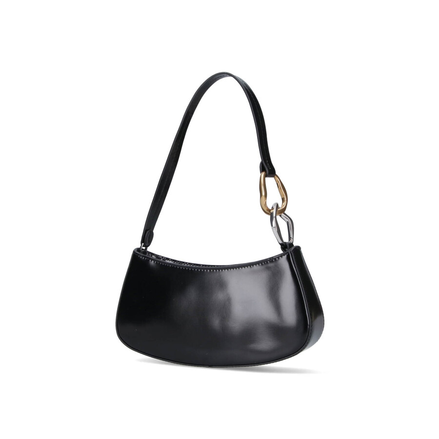 Staud Ollie Calfskin Chain Link Shoulder Bag In Black