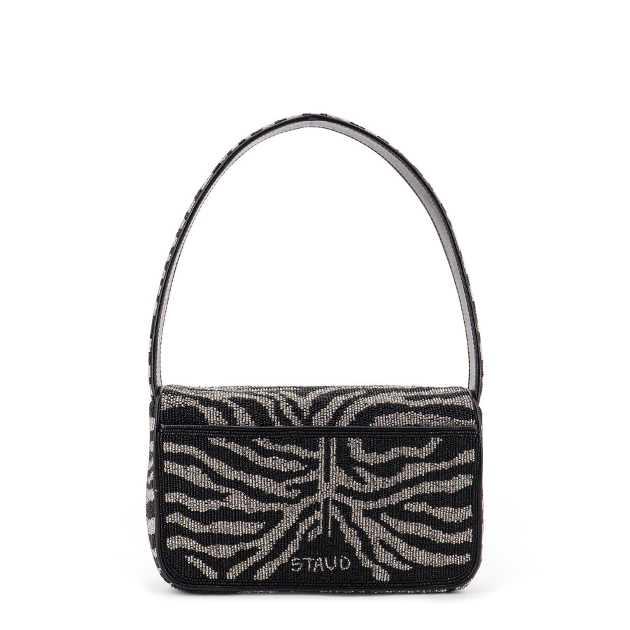 Staud Tommy Beaded Bag Shoulder Bag With All-over Beads In Black