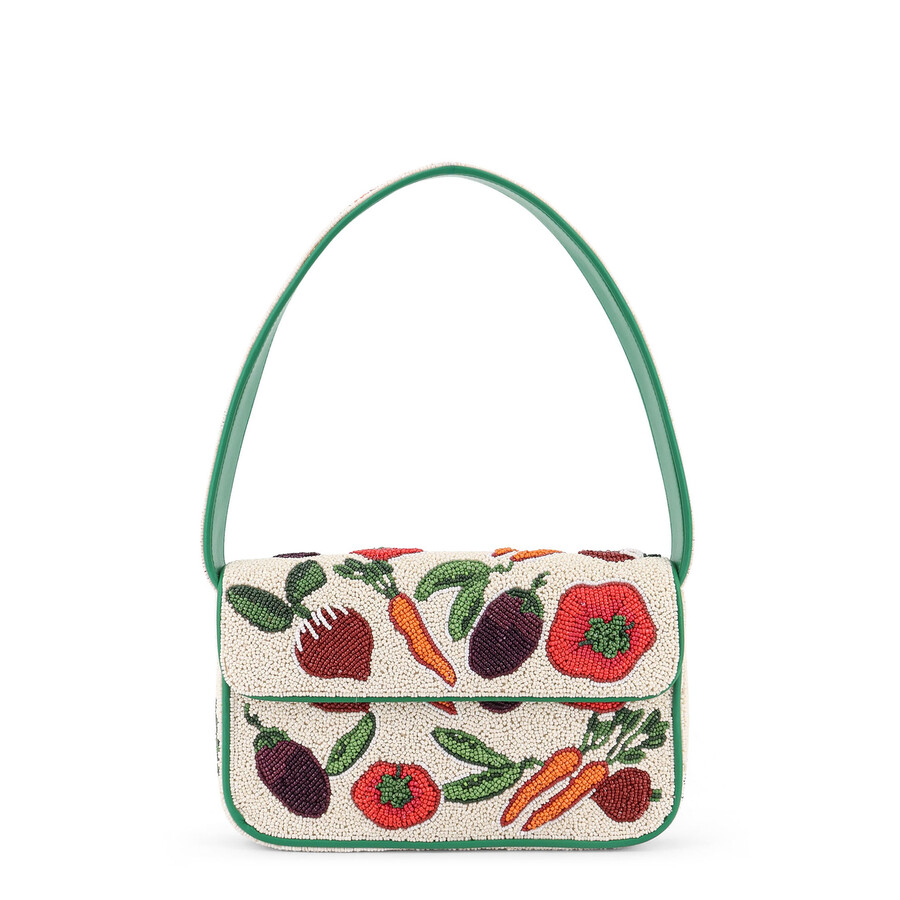 Staud Beaded Shoulder Bag Leather Strap
