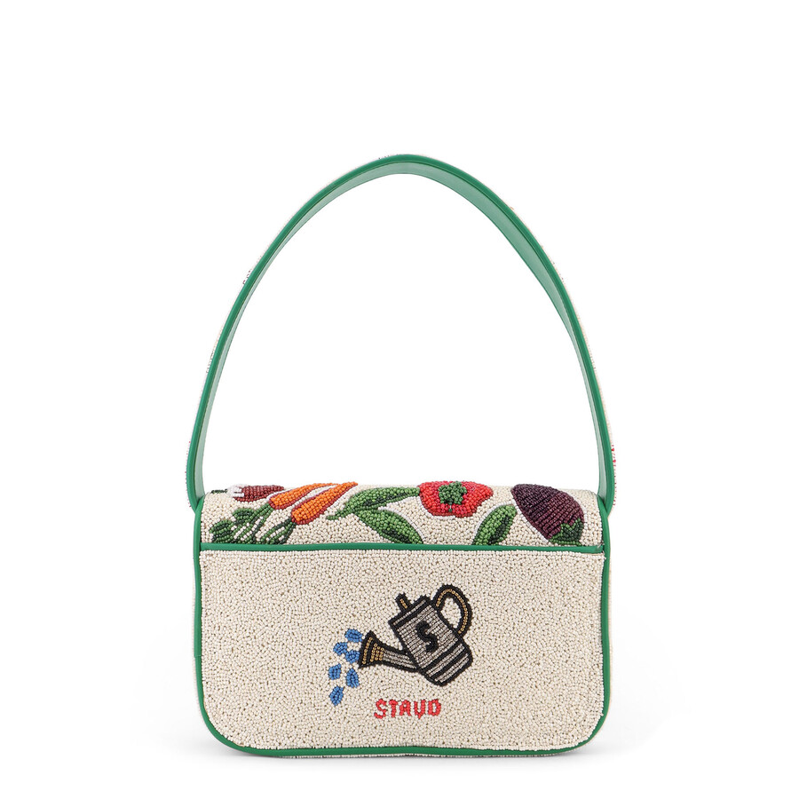 Staud Beaded Shoulder Bag Leather Strap