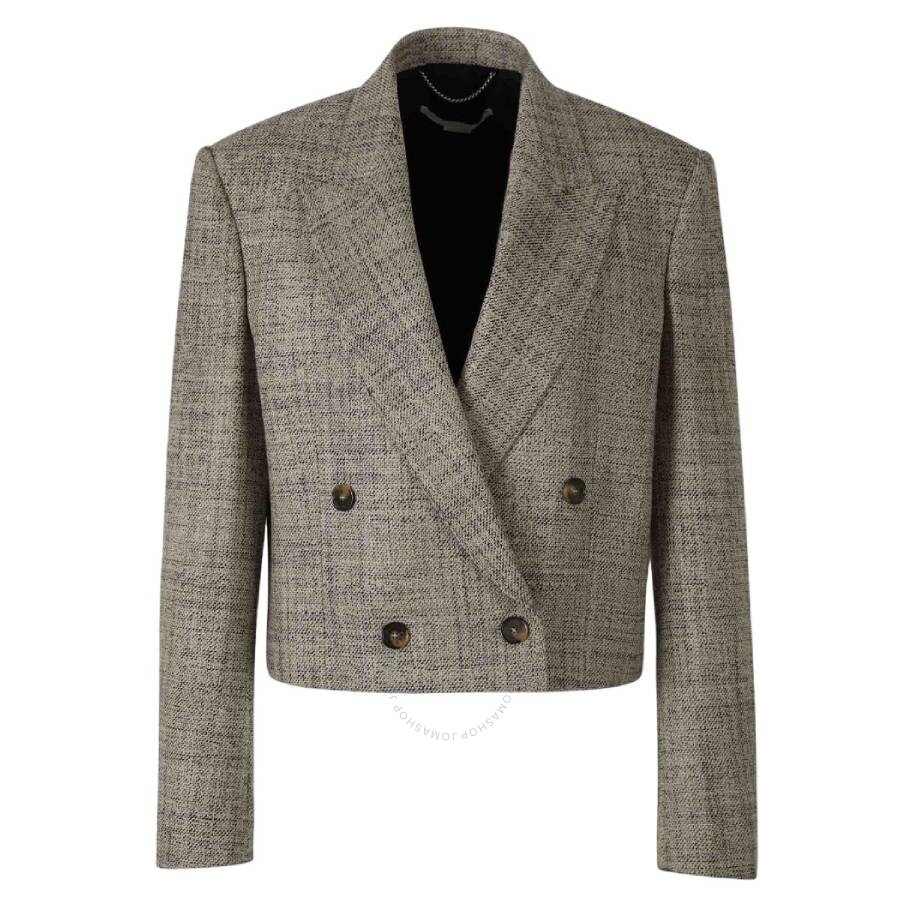 Stella Mccartney Double-breasted Wool Blazer In Beige