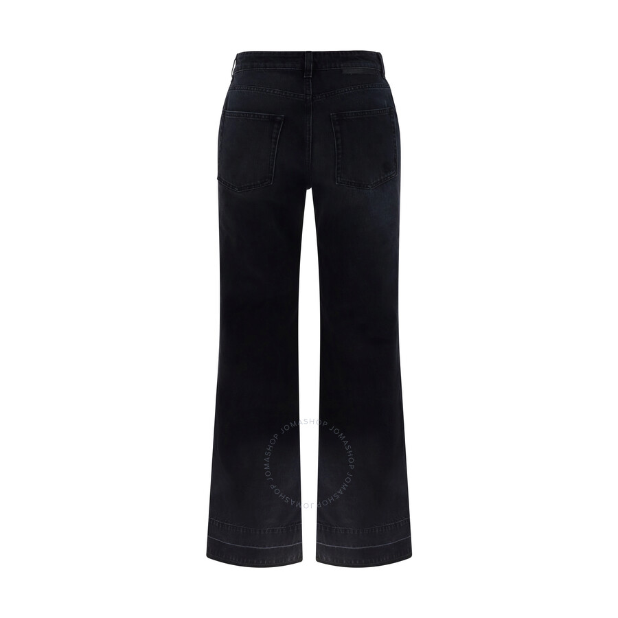 Stella Mccartney Falabella Chain-embellished Slim-leg Jeans In Black