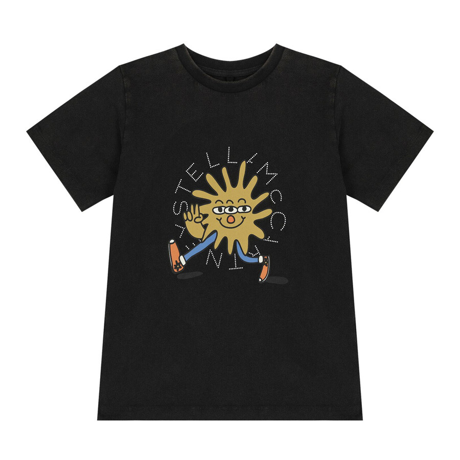 Black Printed Cotton T-Shirt