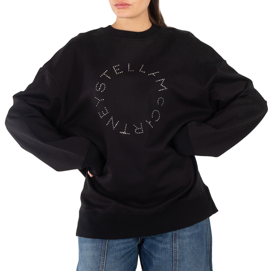 Black Rhinestone Logo Sweatshirt