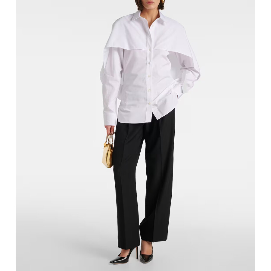 Stella Mccartney Cape Layer Long Sleeve Shirt In White