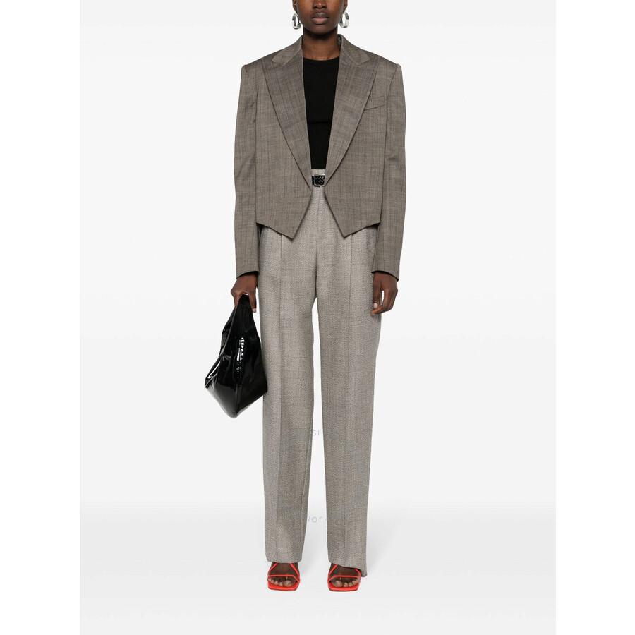 Stella Mccartney Cropped Wool Blazer In Grey