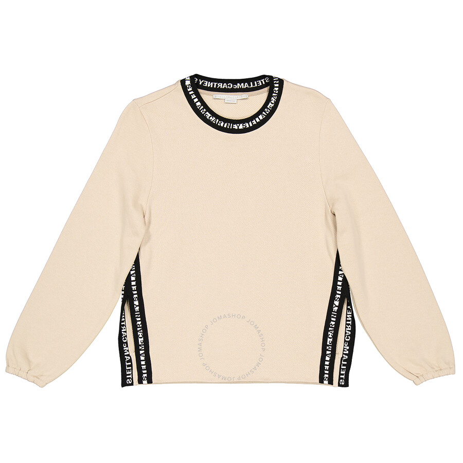 Shop Stella Mccartney Desert Logo-tape Knitted Jumper