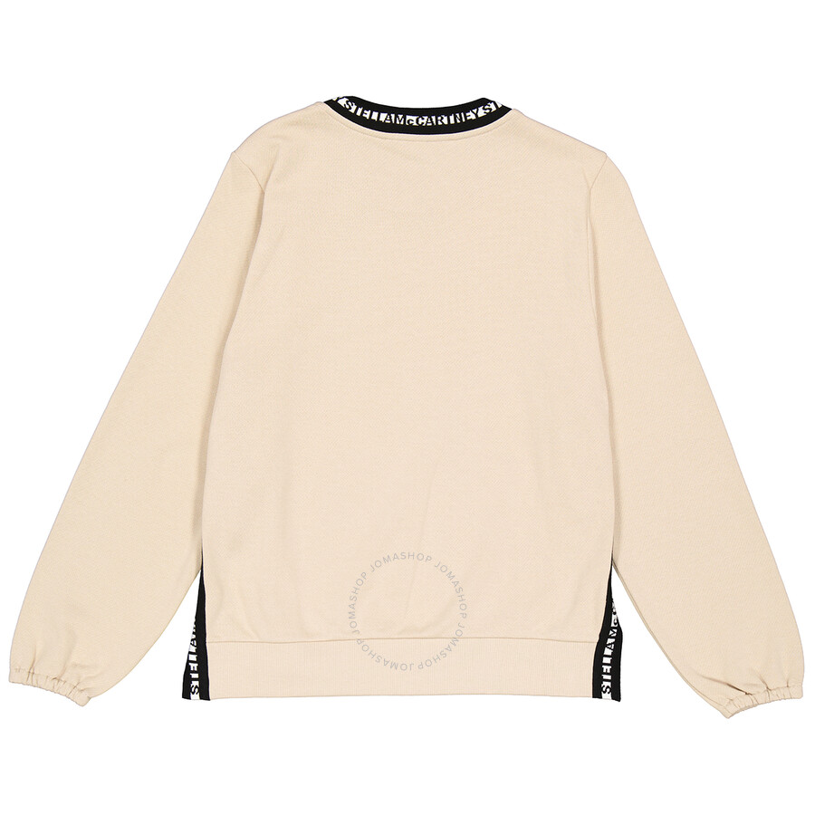 Stella Mccartney Desert Logo-tape Knitted Jumper In Desert