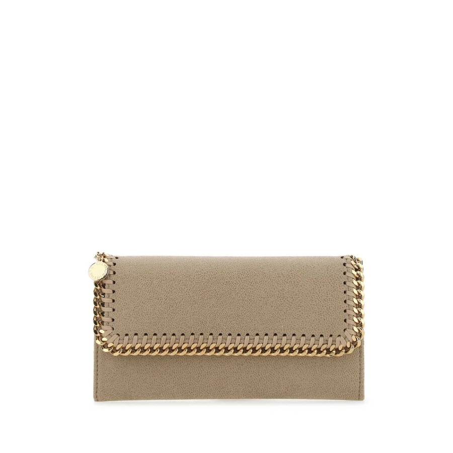 Stella Mccartney Falabella Flap Continental Wallet In Beige