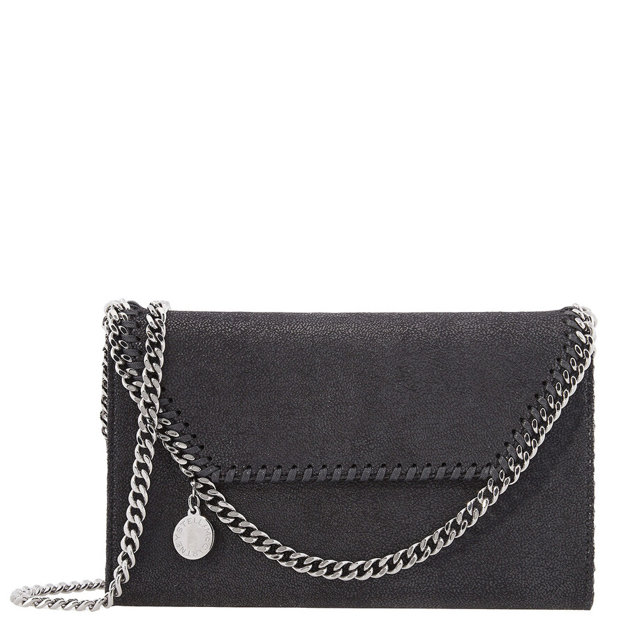 Stella Mccartney Mini Falabella Shaggy Dear Faux Leather Crossbody Bag In Black