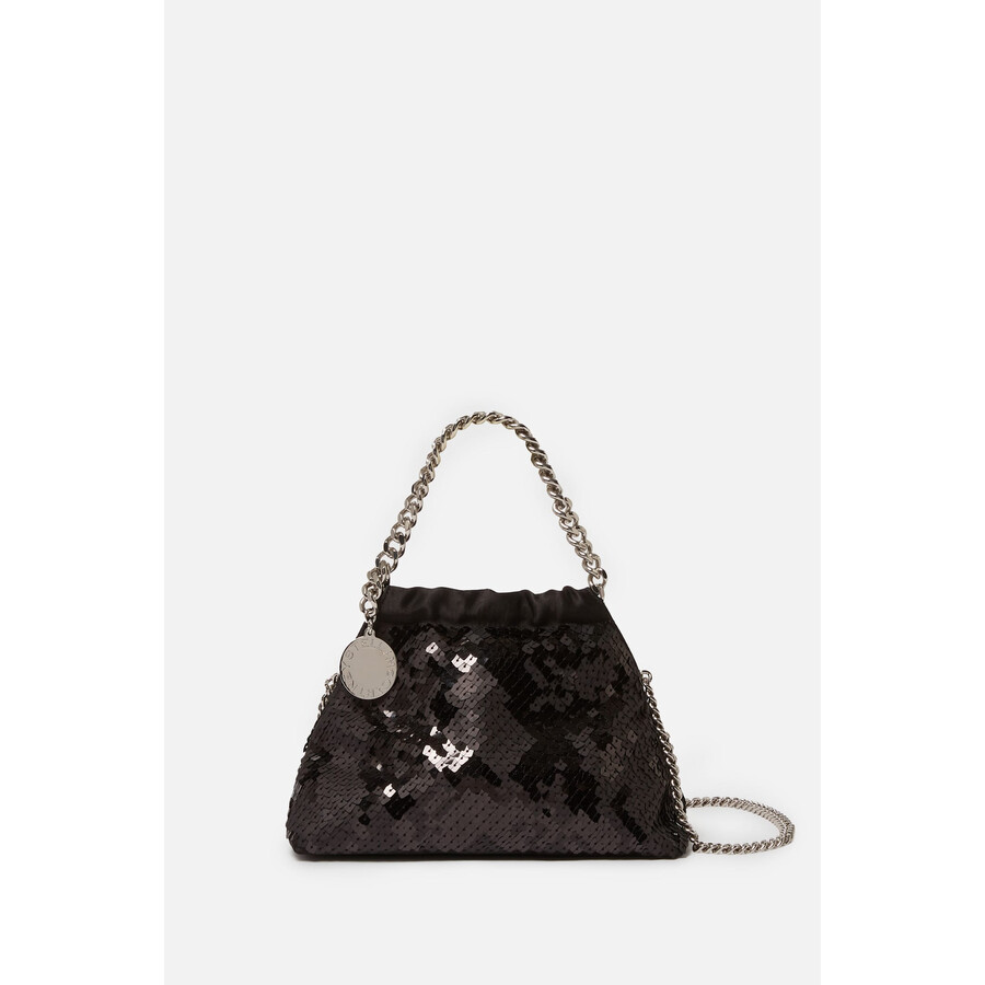Stella Mccartney Mini Handbag With Sequins And Chain In Brown