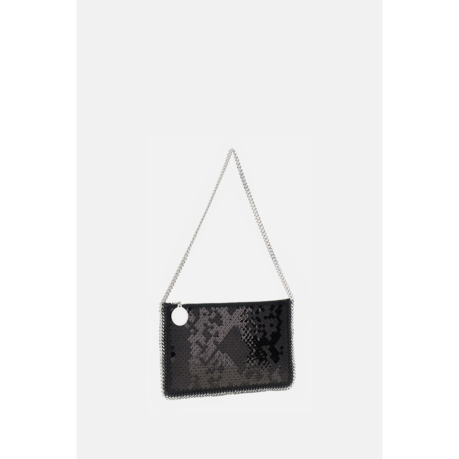 Stella Mccartney Falabella Pochette With Sequins Embroidery In Black