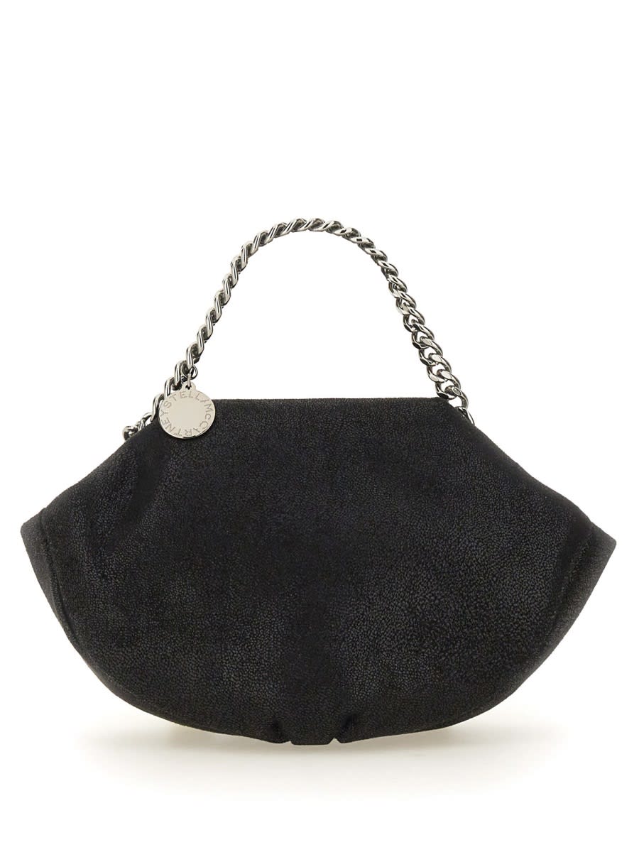 Stella Mccartney Chain Strap Textured Finish Shoulder Bag In Black