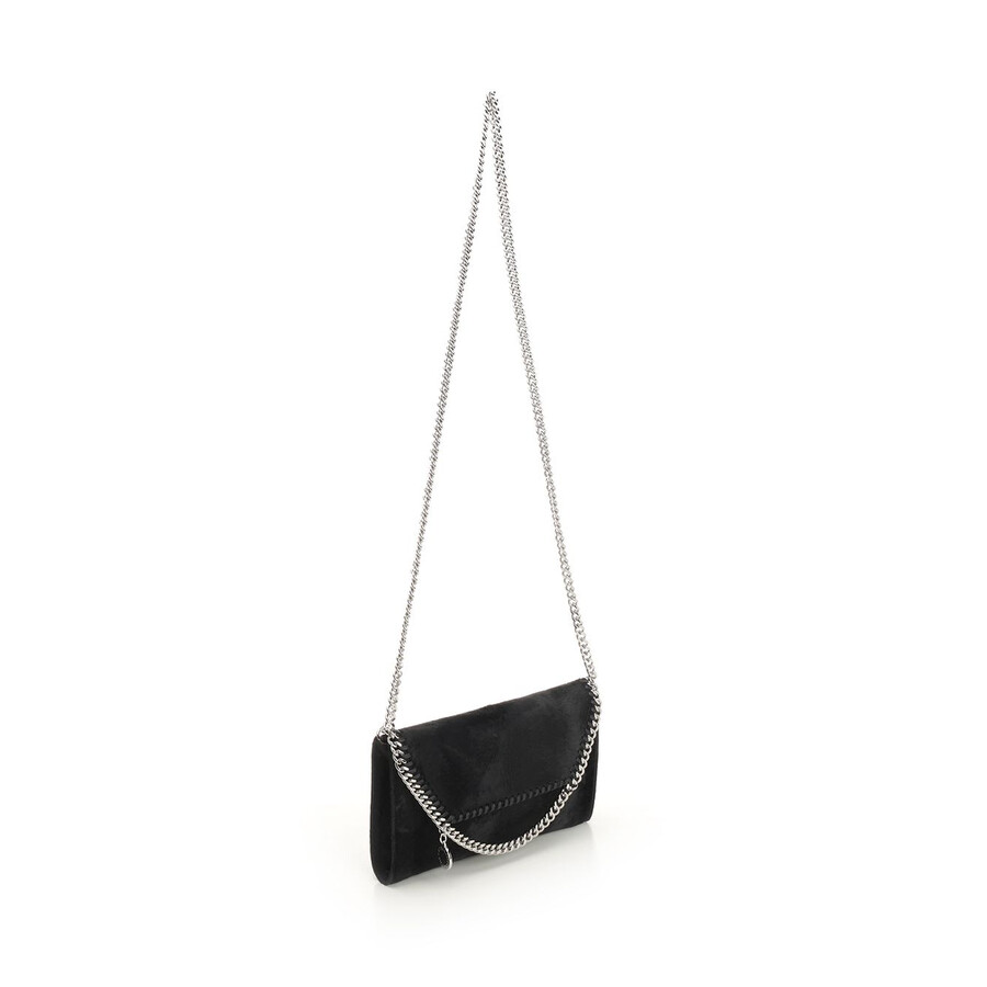 Stella Mccartney Falabella Vegan Leather Wallet On Chain In Black
